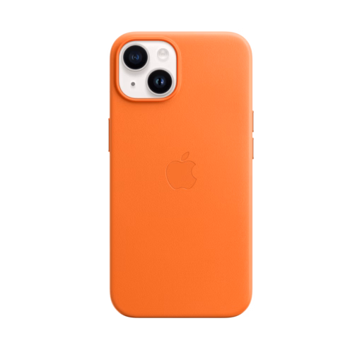 iPhone 14 Leather Case with MagSafe — Orange