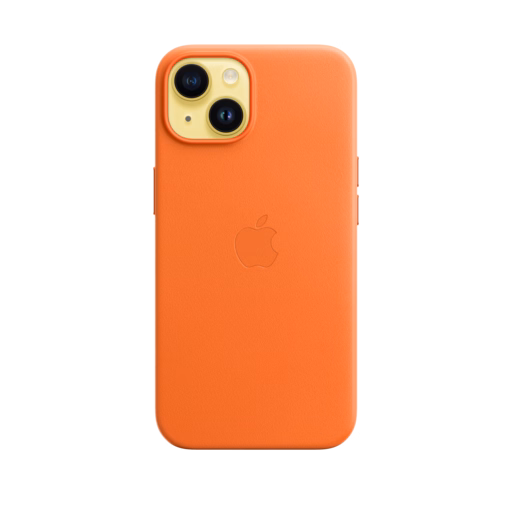 iPhone 14 Leather Case with MagSafe — Orange