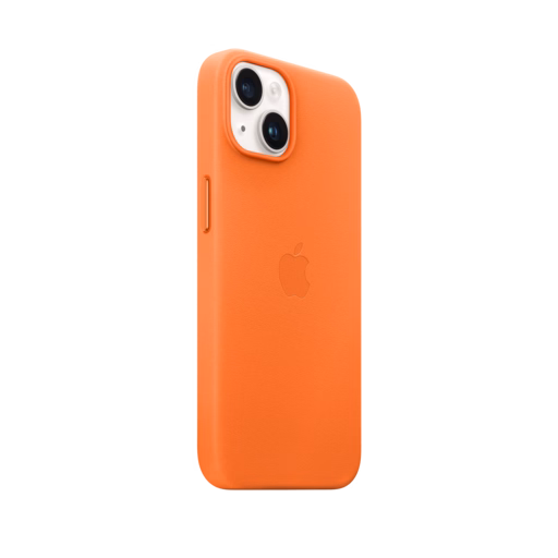 iPhone 14 Leather Case with MagSafe — Orange