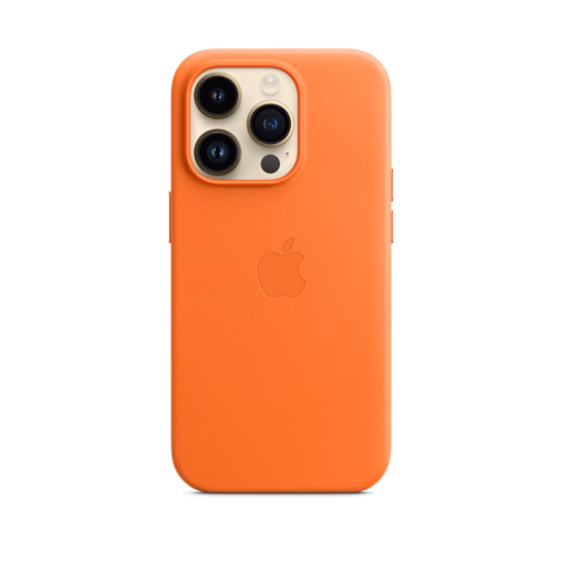 iPhone 14 Pro Leather Case with MagSafe — Orange