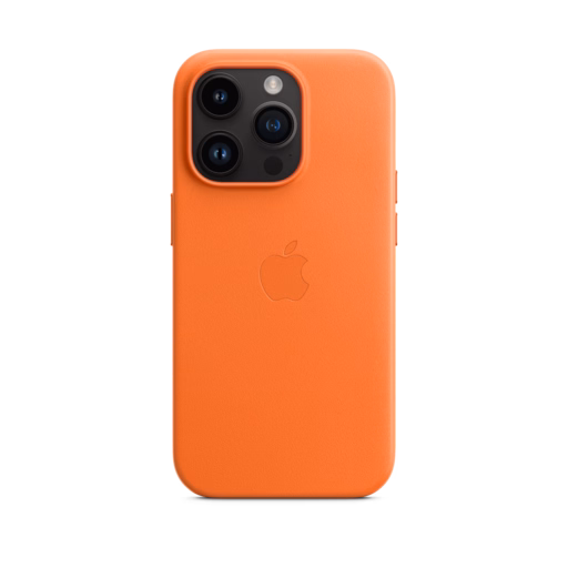 iPhone 14 Pro Leather Case with MagSafe — Orange