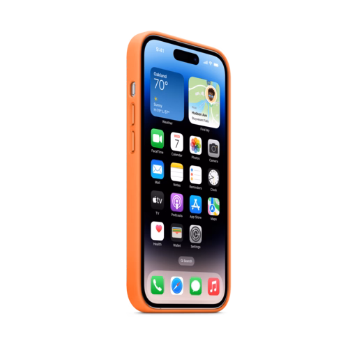 iPhone 14 Pro Leather Case with MagSafe — Orange