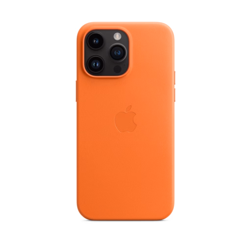 iPhone 14 Pro Max Leather Case with MagSafe — Orange