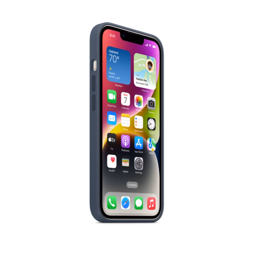 iPhone 14 Silicone Case with MagSafe — Storm Blue