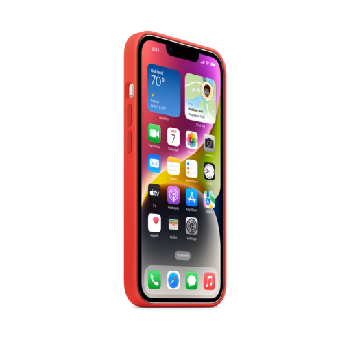 iPhone 14 Silicone Case with MagSafe — (PRODUCT)RED