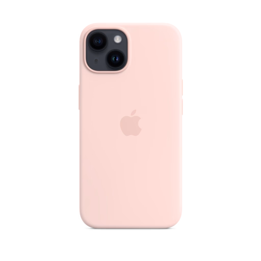 iPhone 14 Silicone Case with MagSafe — Chalk Pink