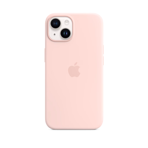 iPhone 14 Silicone Case with MagSafe — Chalk Pink