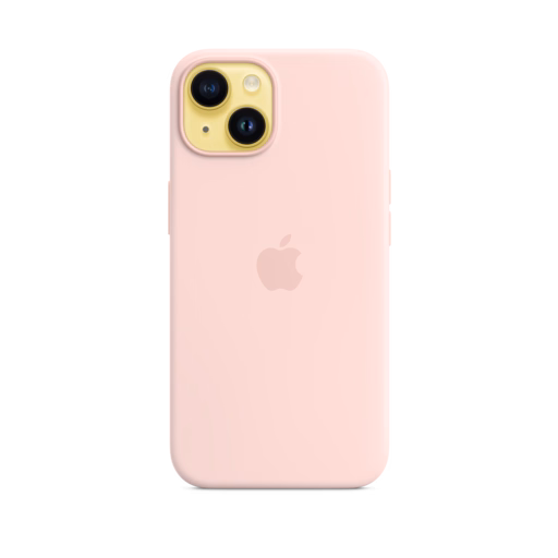 iPhone 14 Silicone Case with MagSafe — Chalk Pink