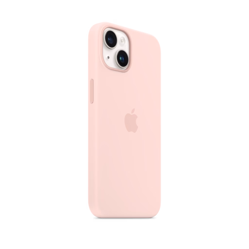 iPhone 14 Silicone Case with MagSafe — Chalk Pink
