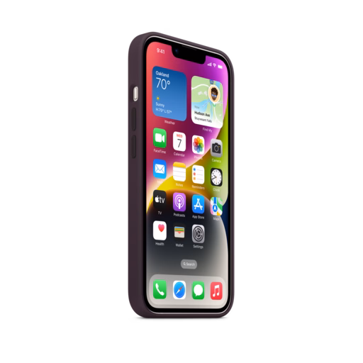 iPhone 14 Silicone Case with MagSafe — Elderberry