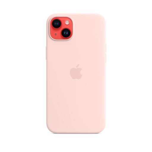 iPhone 14 Plus Silicone Case with MagSafe — Chalk Pink