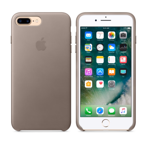 iPhone 7 Plus Leather Case — Taupe