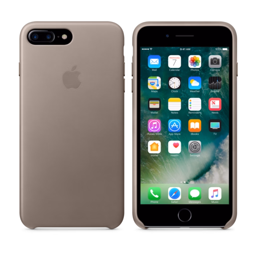 iPhone 7 Plus Leather Case — Taupe