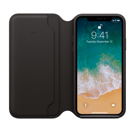 iPhone X Leather Folio — Black