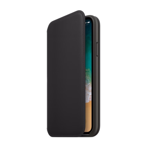 iPhone X Leather Folio — Black
