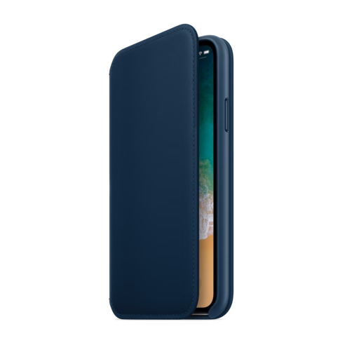 iPhone X Leather Folio — Cosmos Blue