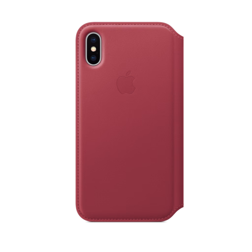 iPhone X Leather Folio — Berry