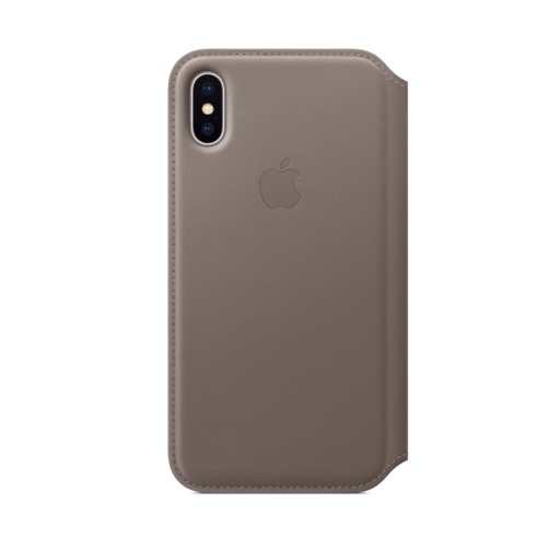 iPhone X Leather Folio — Taupe