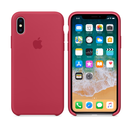 iPhone X Silicone Case — Rose Red