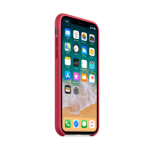 iPhone X Silicone Case — Rose Red