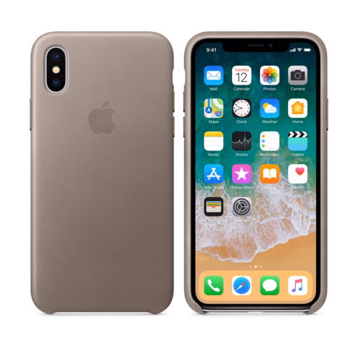 iPhone X Leather Case — Taupe
