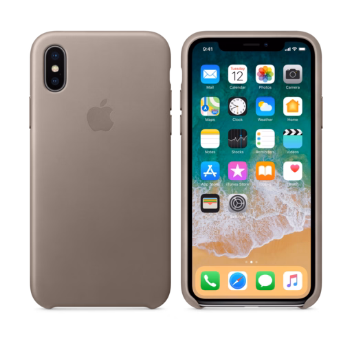 iPhone X Leather Case — Taupe