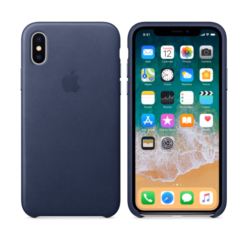 iPhone X Leather Case — Midnight Blue