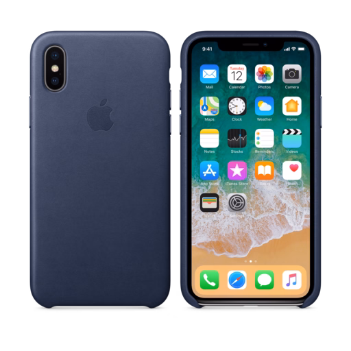 iPhone X Leather Case — Midnight Blue