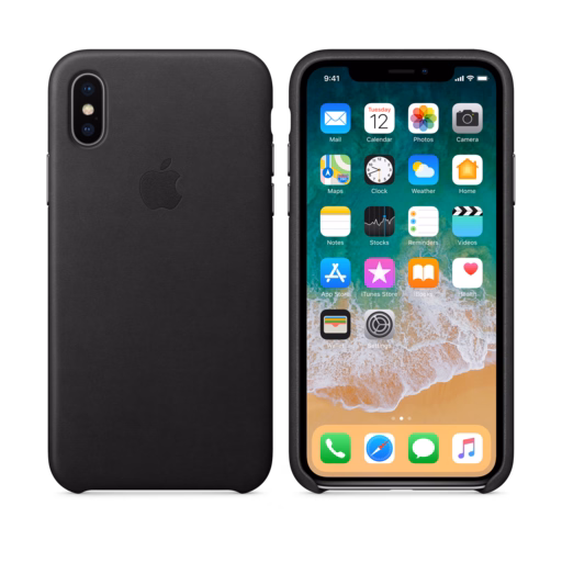 iPhone X Leather Case — Black
