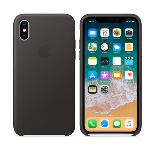 iPhone X Leather Case — Charcoal Grey