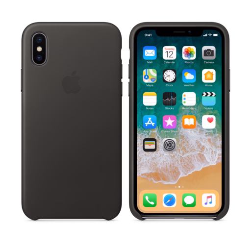 iPhone X Leather Case — Charcoal Grey