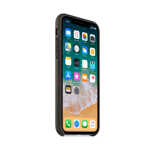 iPhone X Leather Case — Charcoal Grey