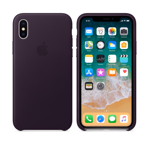 iPhone X Leather Case — Dark Aubergine