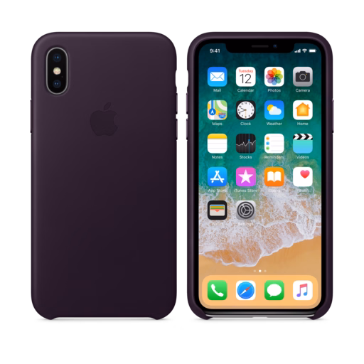 iPhone X Leather Case — Dark Aubergine