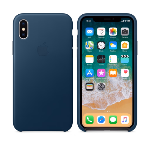 iPhone X Leather Case — Cosmos Blue