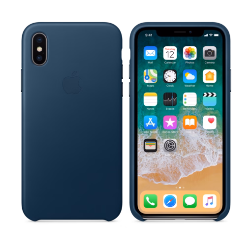 iPhone X Leather Case — Cosmos Blue
