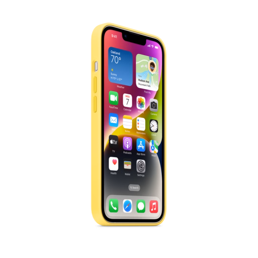 iPhone 14 Silicone Case with MagSafe — Canary Yellow