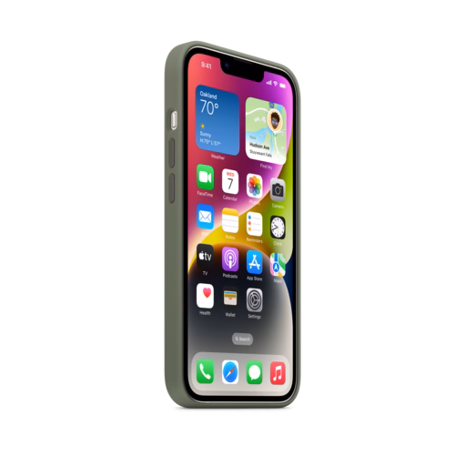 iPhone 14 Silicone Case with MagSafe — Olive