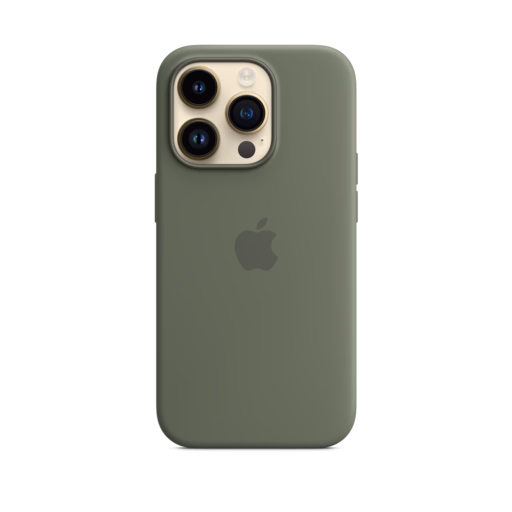 iPhone 14 Pro Silicone Case with MagSafe — Olive