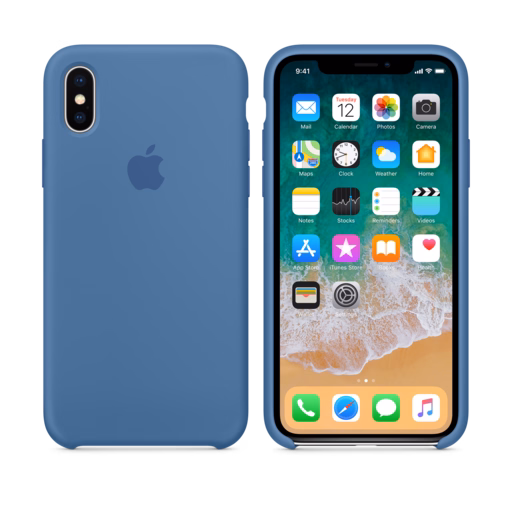 iPhone X Silicone Case — Denim Blue