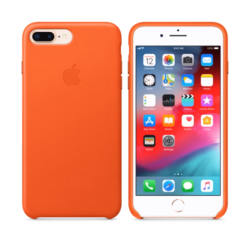 iPhone 8 Plus / 7 Plus Leather Case — Bright Orange