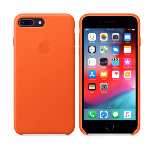 iPhone 8 Plus / 7 Plus Leather Case — Bright Orange