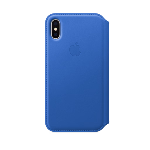 iPhone X Leather Folio — Electric Blue