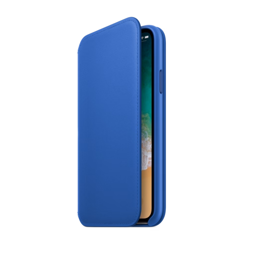 iPhone X Leather Folio — Electric Blue