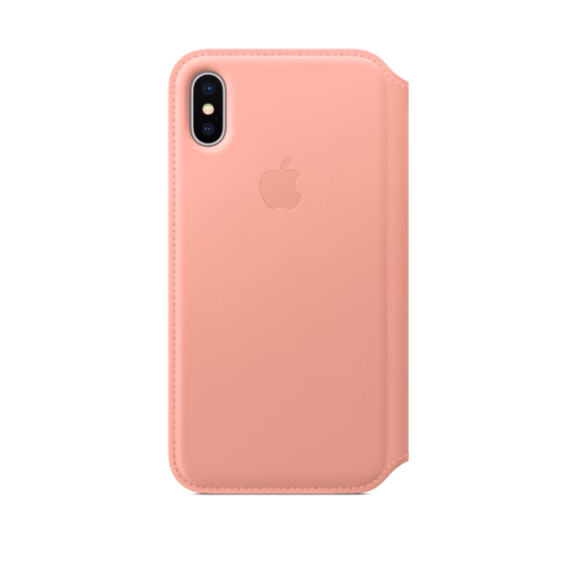iPhone X Leather Folio — Soft Pink