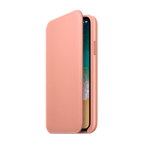 iPhone X Leather Folio — Soft Pink