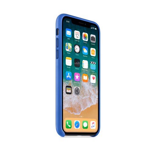 iPhone X Leather Case — Electric Blue