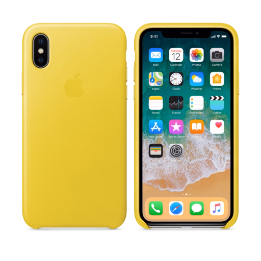iPhone X Leather Case — Spring Yellow
