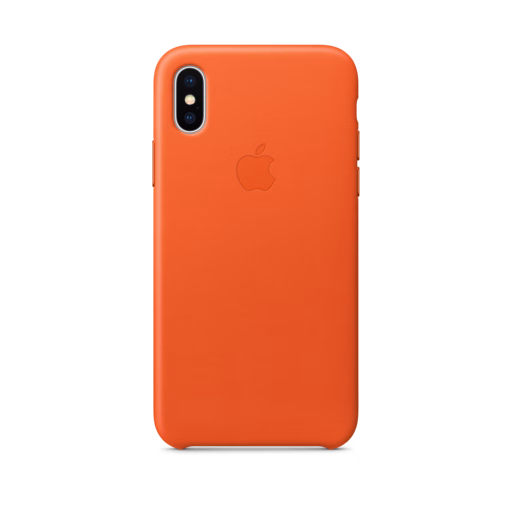 iPhone X Leather Case — Bright Orange