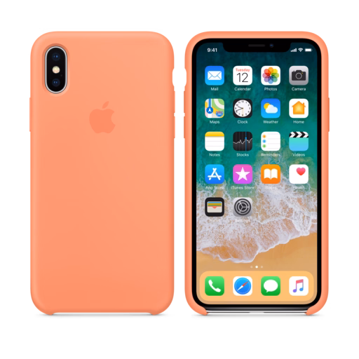 iPhone X Silicone Case — Peach